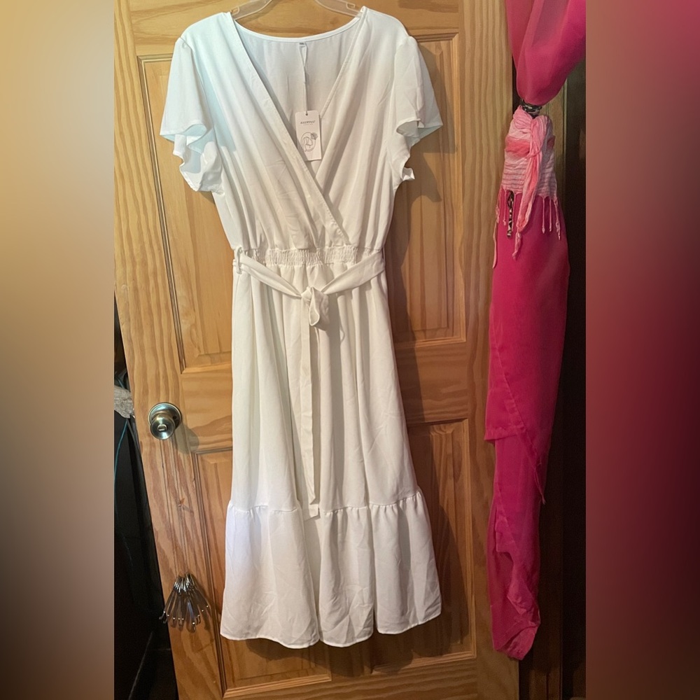 Elegant White Wrap Dress